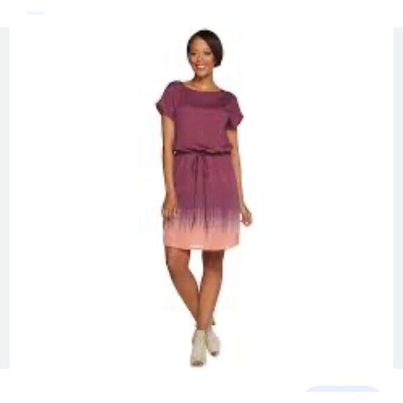 H By Halston Cap Sleeve Ombre Printed Dress Size Medium - Picture 1 of 8